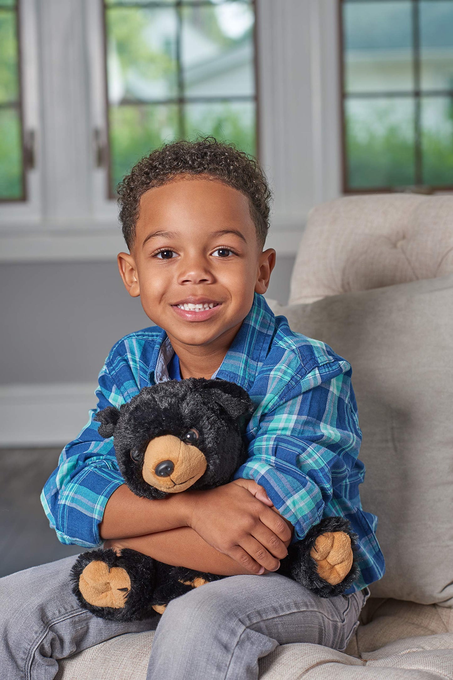 Wild Republic 12 Black Bear Plush Stuffed Animal Toy - Cuddlekins Brown/Black Gift for Kids