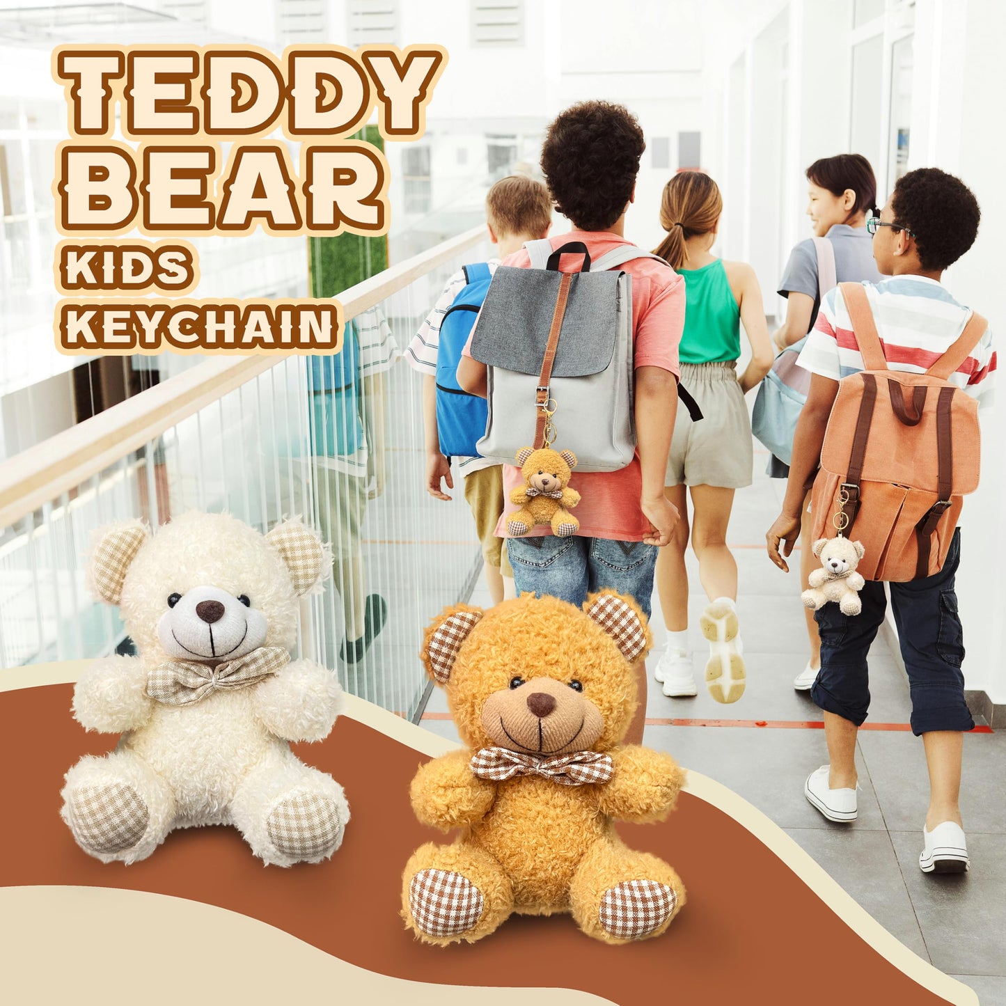 Brown Teddy Bear Stuffed Animal Plush Toys  Cute Plushies  Soft Plush Doll Keychains  Teddy Bear Stuffed Animals for Girls  Boys and Teens - Kids Prizes  Party Favors  Easter Basket Stuffers