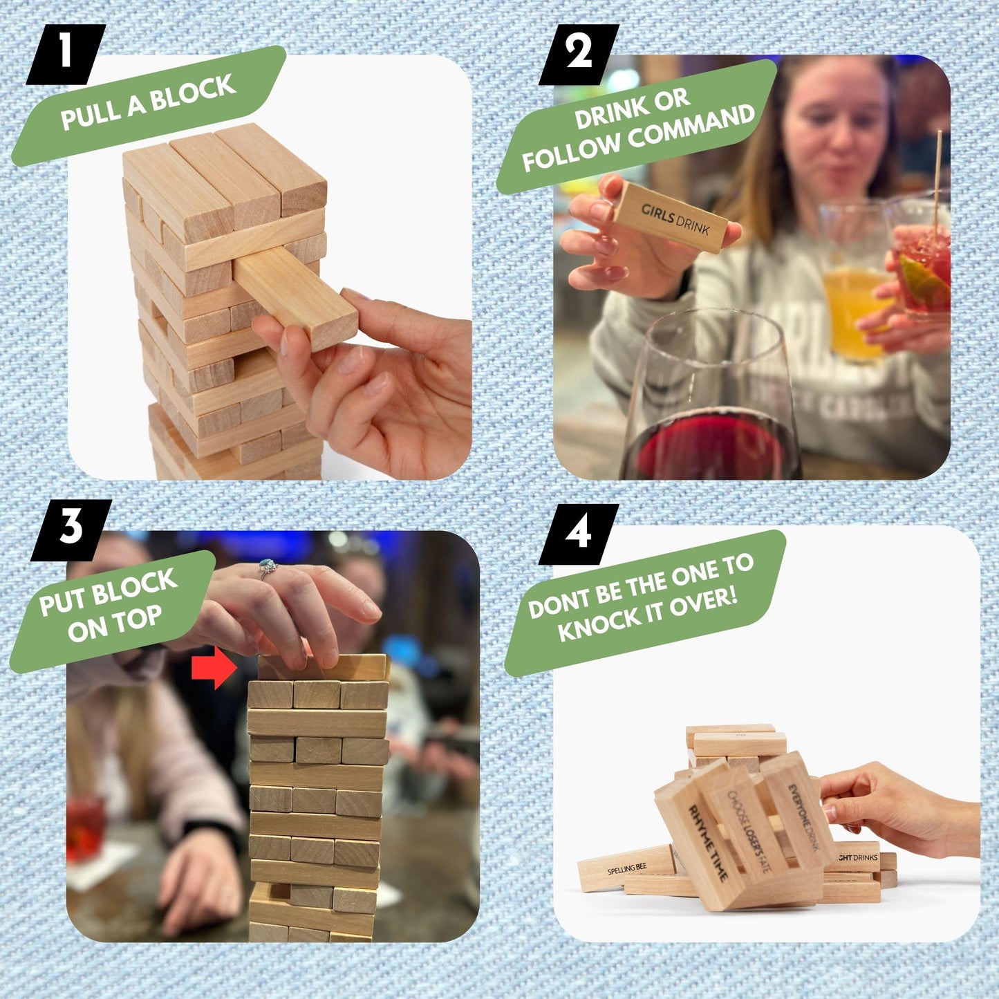 mature-themed Drinking Game - 54 Blocks with Hilarious Commands and Games on 40 of Them | Perfect Pregame Entertaining Party Starter Game | Funny Gift