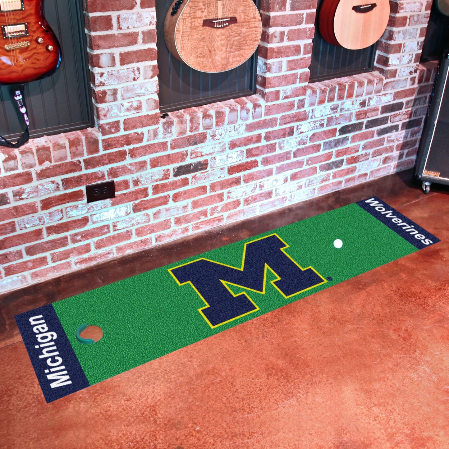 FANMATS NCAA University of Michigan Wolverines Nylon Face Putting Green Mat , 18x72