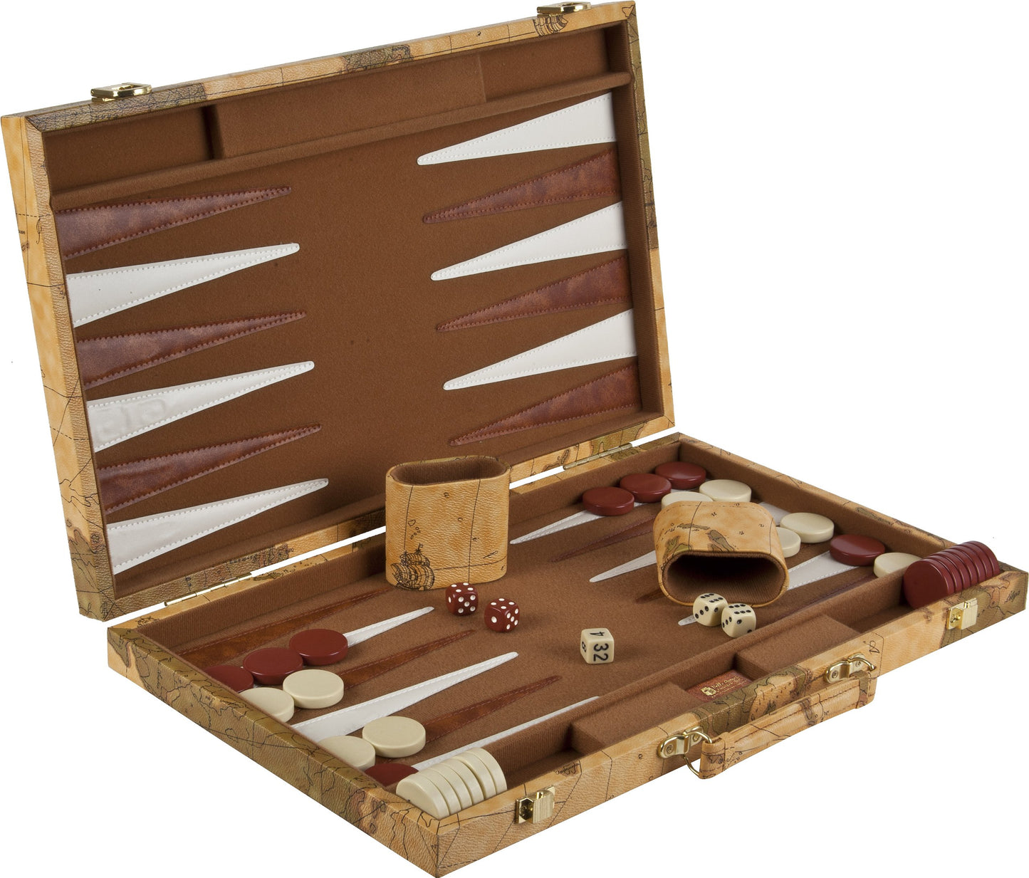 Bello Games New York Backgammon Set 18" - Faux Leather, Large, Model 1925