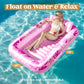 Sloosh Inflatable Tanning Pool Lounger Float, 70' X 46' Pool Floats Adult With Pillow, 4 In 1 Suntan Tub Raft Floatie,Sunbathing Bed Lounge For Water Blow Up Kids Ball Pit Party Gifts, L-Hot Pink