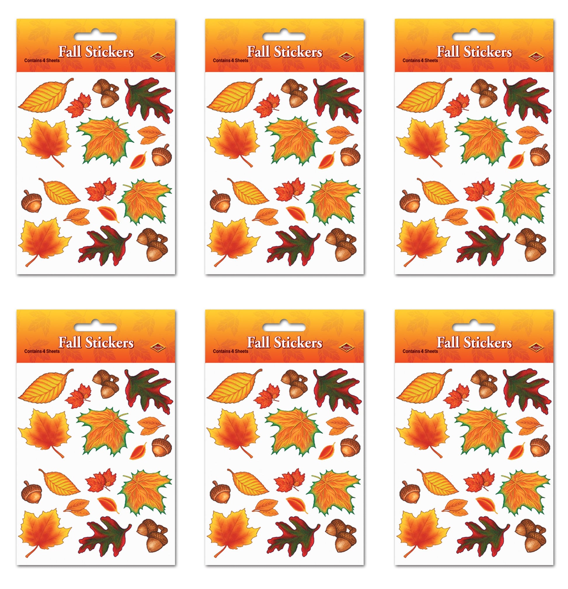 Beistle Fall Leaf Stickers Pack of 6