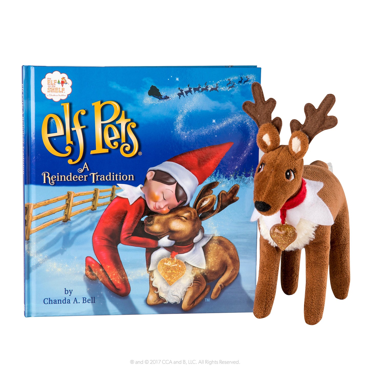 Elf Pets: A Reindeer Tradition - Includes Beautifully Illustrated Hardbound Storybook, Huggable Elf Pet Reindeer Stuffed Animal