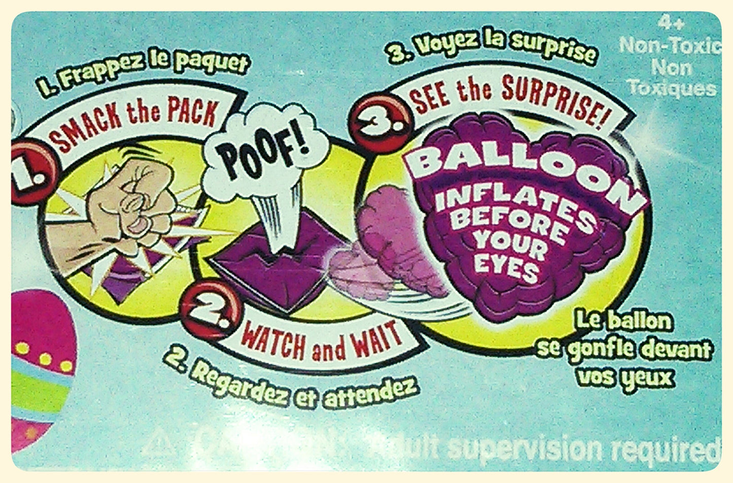 Playjoy Easter Egg Wack-a-Pack Balloon Surprise - 4 Self-Inflating Foil Balloons, Green, Pink, Yellow, Various Designs