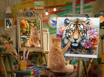 Jigsaw Puzzles 500 Pieces Puzzles For Adults,27'' X20'' Large Puzzle Animal Cat Painting Tiger Family Party Holiday-Each Piece I