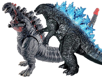 Twcare Set Of 2 Godzilla Shin Figure King Of The Monsters Toys, 2021 Movable Joints Action Movie Series Soft Vinyl, Carry Bag