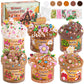 6 Packs Gradient Brown Slime Kit - Cloud Slime, Butter Slime & Clear Slime, Crunchy Slime For Kids With Various Slime Add-Ins, Non Stick Slime Party Favors For Girls & Boys, 360Ml Kids Slime (Garden)