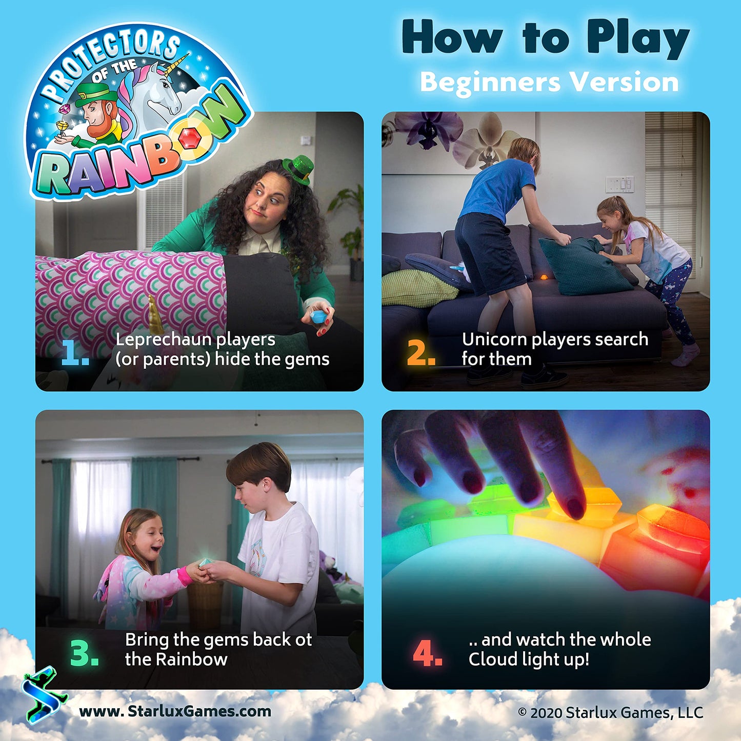 Starlux Games Hide And Seek Meets Rainbow Toys In 'Protectors Of The Rainbow' | Ages 4-10 | A Musical Treasure Hunt | Glow In The Dark Game | Outdoor Toys | Unicorn & Leprechaun Theme