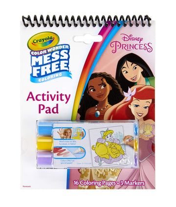 Crayola Color Wonder Disney Princess Coloring & Activity Pad, Mess Free Coloring, Gift For Kids, Age 3, 4, 5, 6, Multi