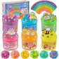 Okaybee 6 Pack Snow Fizz Crunchy Slime Kit, Rainbow Slime For Kids, With Slime Charms & Add-Ins, Slime Party Favors Sensory Toys