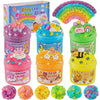 Okaybee 6 Pack Snow Fizz Crunchy Slime Kit, Rainbow Slime For Kids, With Slime Charms & Add-Ins, Slime Party Favors Sensory Toys