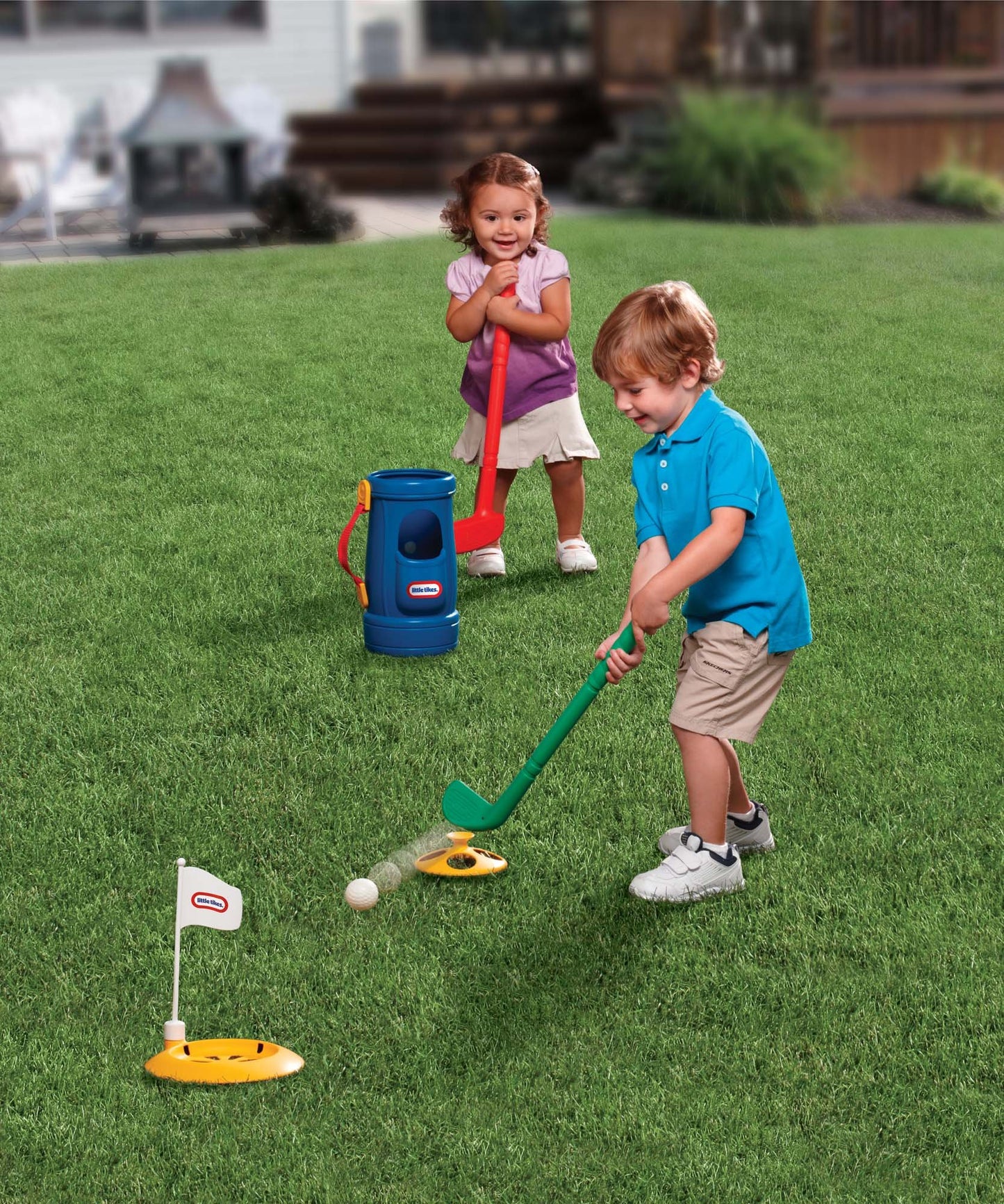 Little Tikes TotSports Grab N Go Golf Set - Blue - Fun Outdoor Sports Toy for Kids, Unique Size