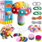 Spritegru Flower Craft Kit For Kids,Make Your Own Flower Bouquet With Buttons,Diy Activity Gift For Boys & Girls Age 4 5 6 7 8 9 10 Year Old(2 Bouquets And 1 Glass Vase)