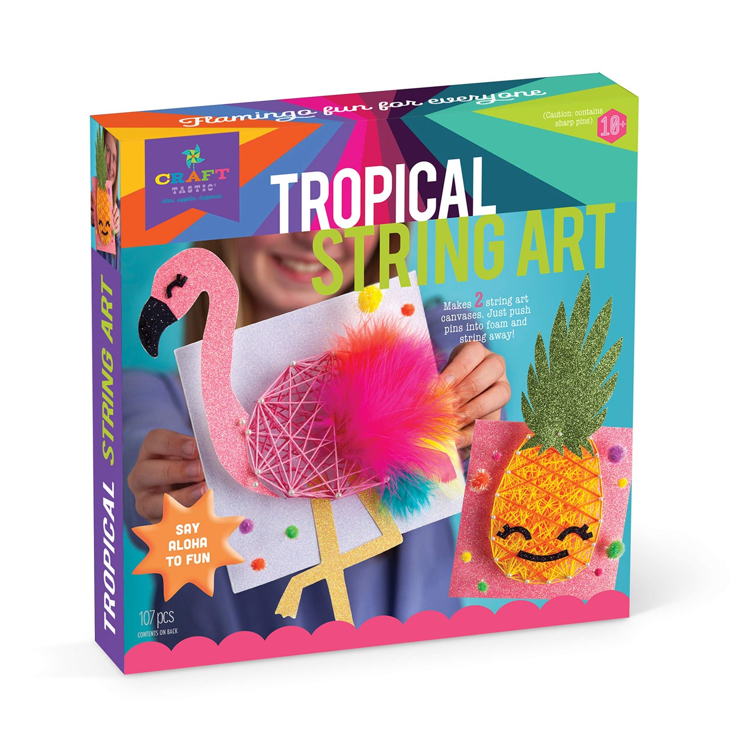 Crafttastic DIY String Art  Craft Kit for Kids  Everything Included for 2 Arts & Crafts Projects  Features a Fun Flamingo & 