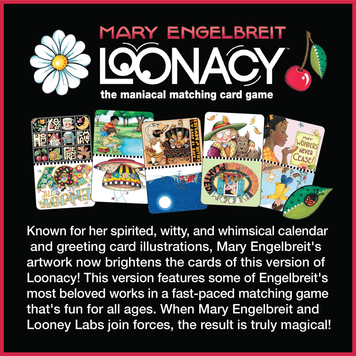 Looney Labs Mary Engelbreit Loonacy Card Game - Charming Whimsical Art, Multicolor, Model LON00088, Cardstock