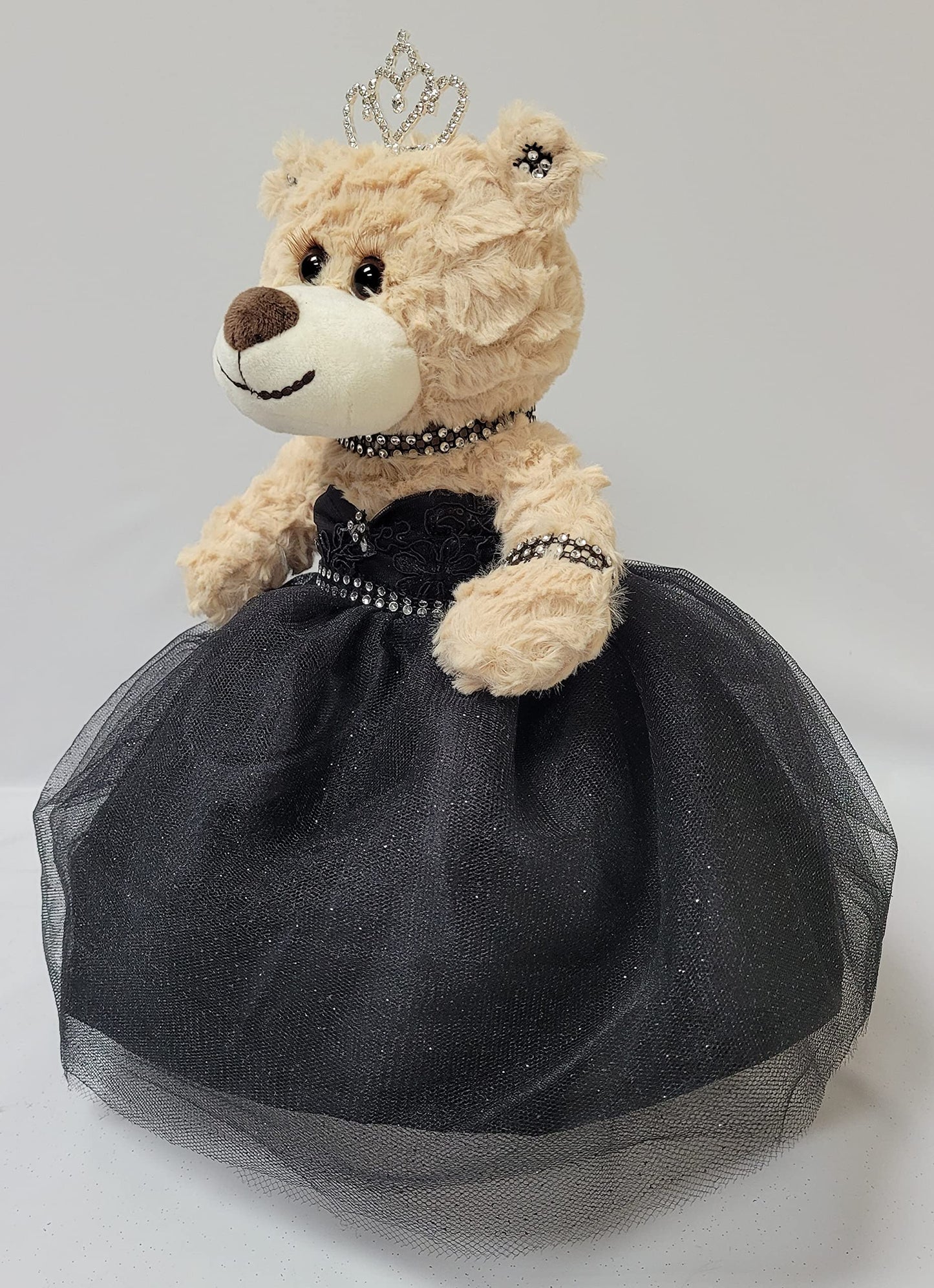 KINNEX COLLECTIONS SINCE 1997 12'' Quince Anos Last Doll Teddy Bear with Dress (Centerpiece) ~ ARC09832-17 (Black)