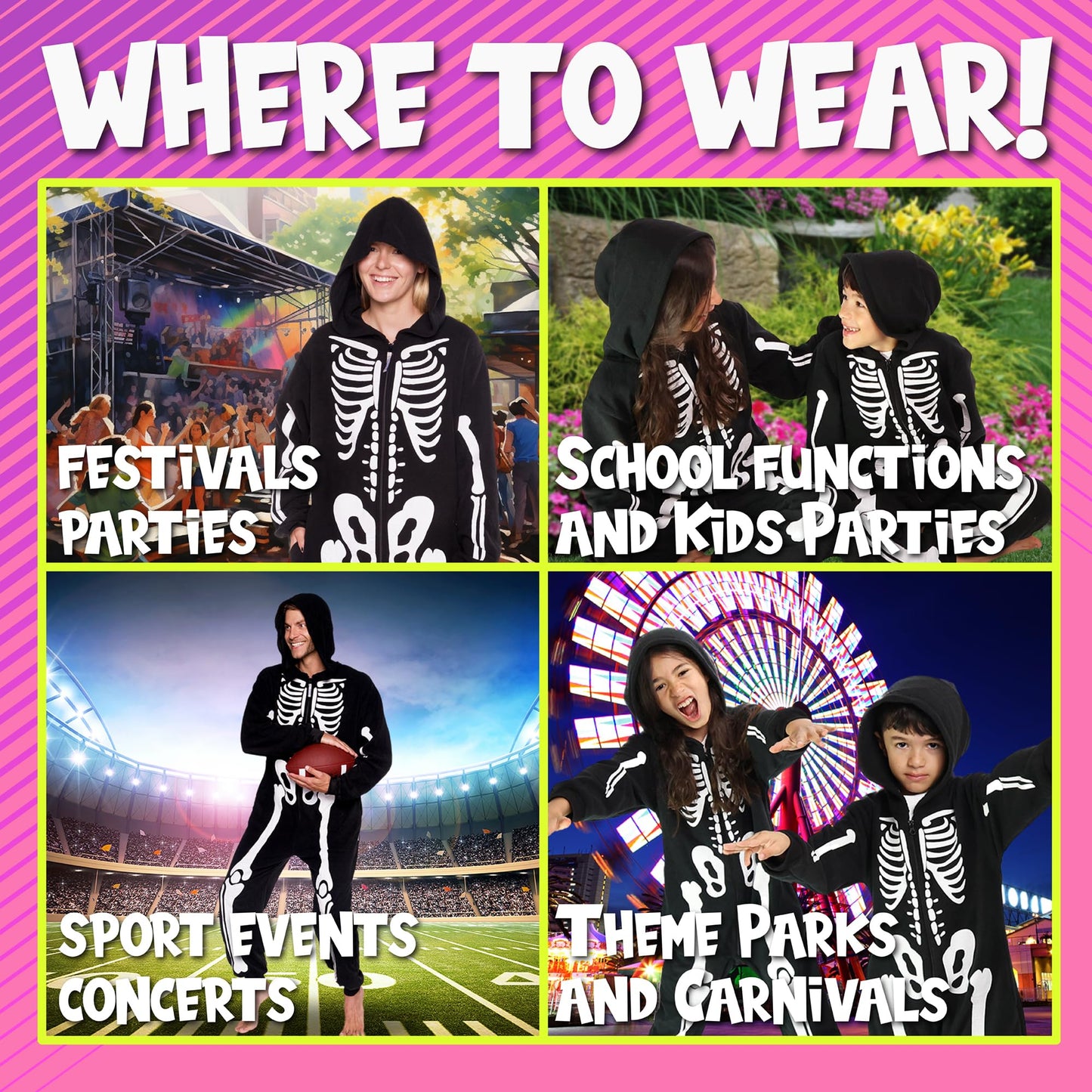 Funziez! Polyester Costume (Black/White, 5-6 Y/O)