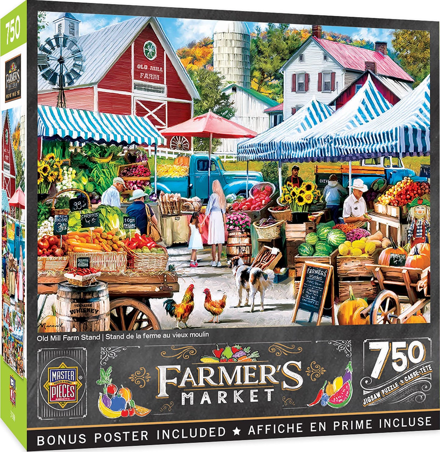 Masterpieces 750 Piece Jigsaw Puzzle For Adults and Family - Old Mill Farm Stand - 18x24
