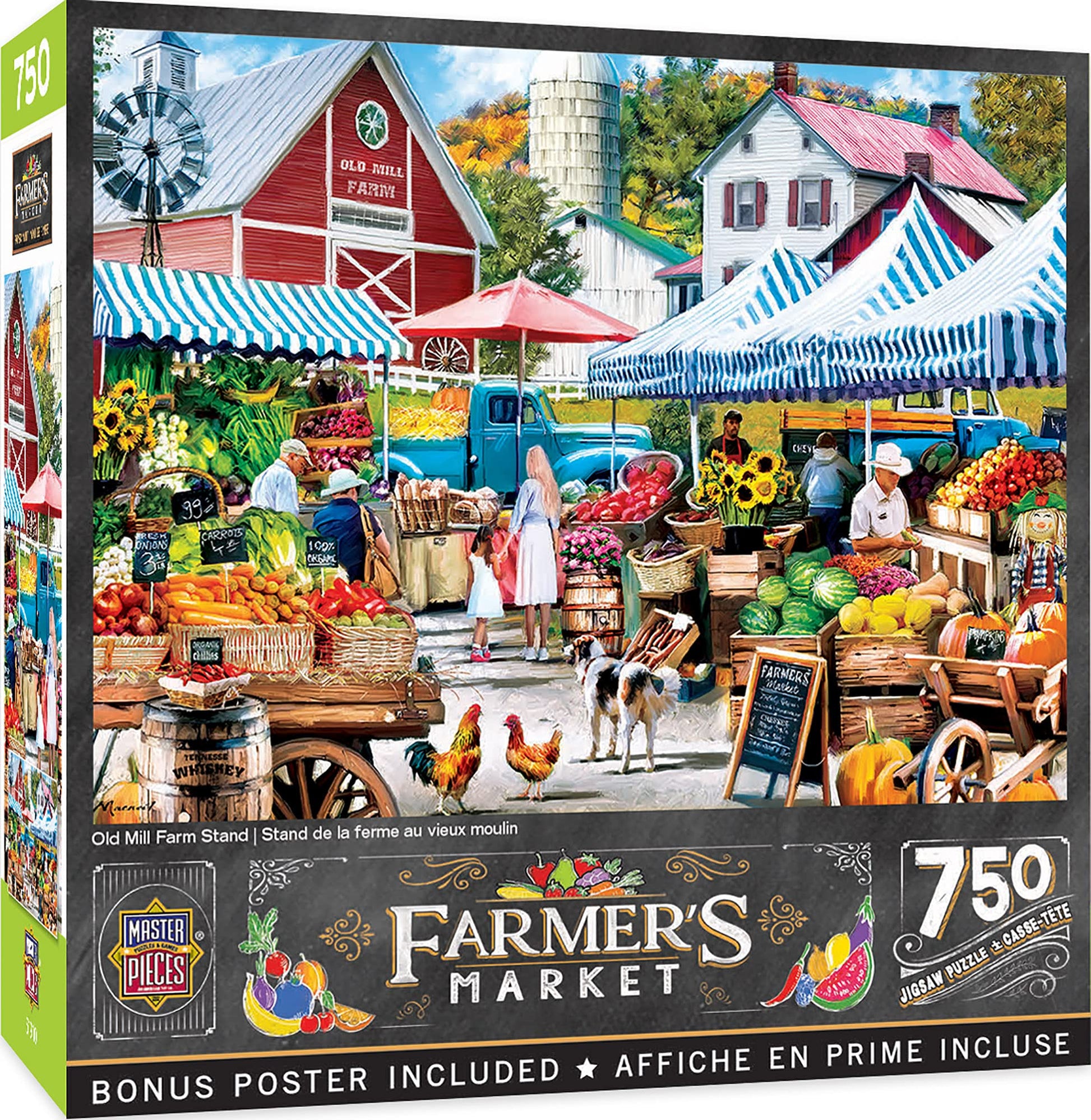 Masterpieces 750 Piece Jigsaw Puzzle For Adults and Family - Old Mill Farm Stand - 18x24