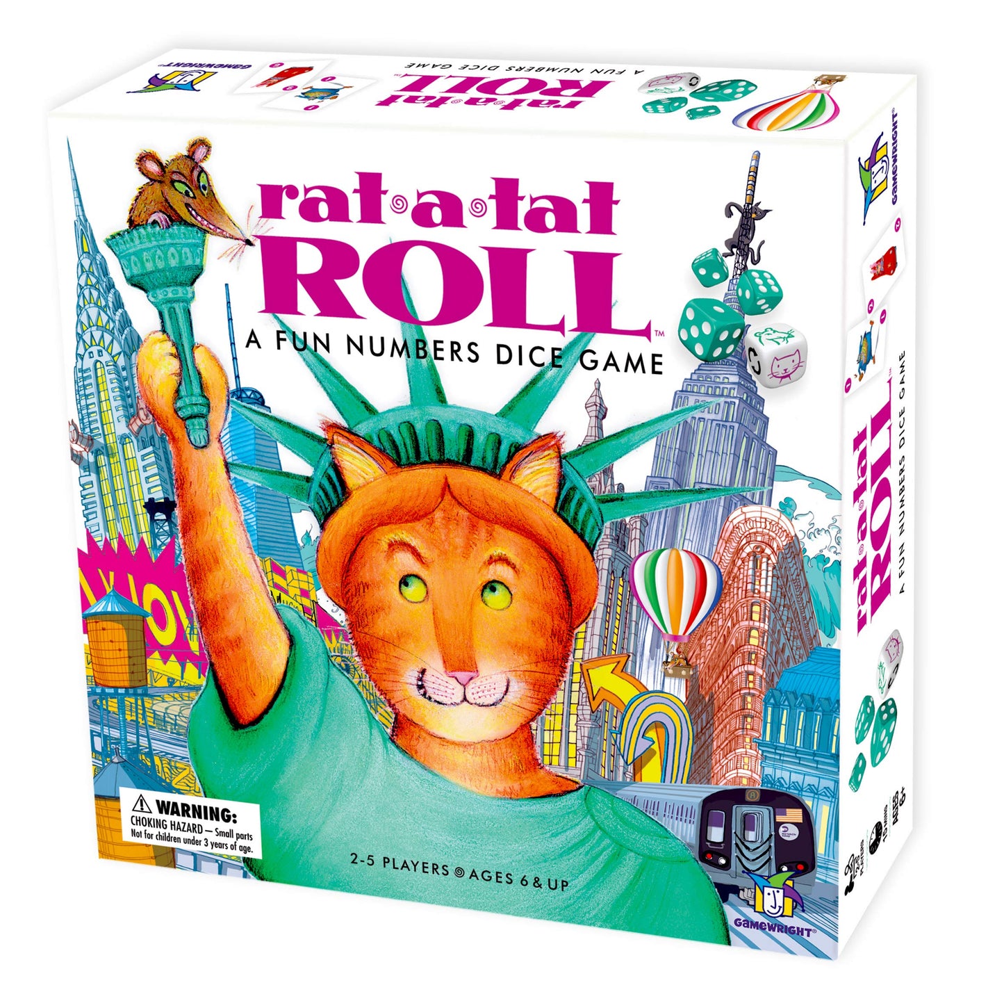 Gamewright Rat-A-Tat Roll Game | Multicolor Paper Board Game | Model 425