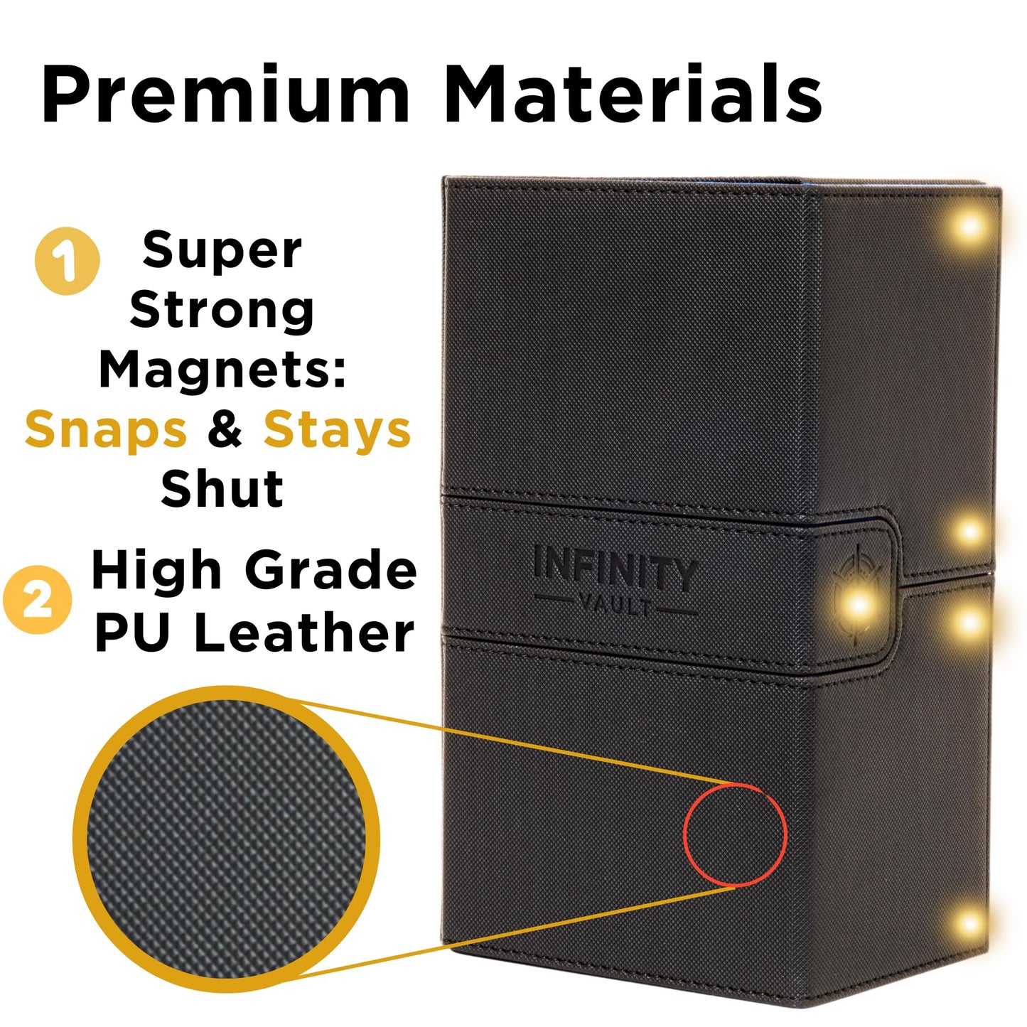 Infinity Vault enhanced Commander Deck Box - MTG Deck Box for 200+ Double Sleeved Cards - Dual Sideloading Case with Dice Tray - TCG  Lorcana  Magic the Gathering Card Box