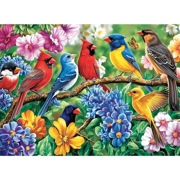 300 Piece Puzzles for mature-themeds - Colorful Birds & Blooming Flowers Jigsaw  Relaxing 300 Piece Puzzles for mature-themeds Large Piece  for Puzzle Fans  Kids & Seniors (20.5  x 15 )