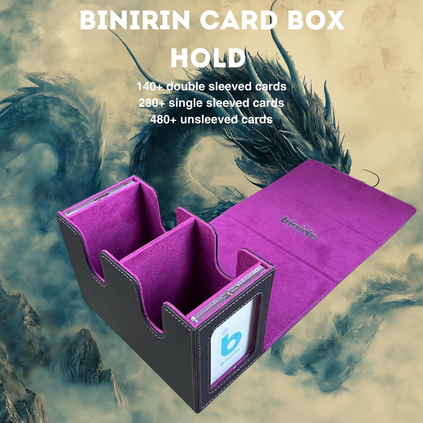 Binirin Mtg Deck Box 280+ Card Storage Case, Durable Commander Deck Protector | Reinforced Shell | Portable Gaming Accessories O