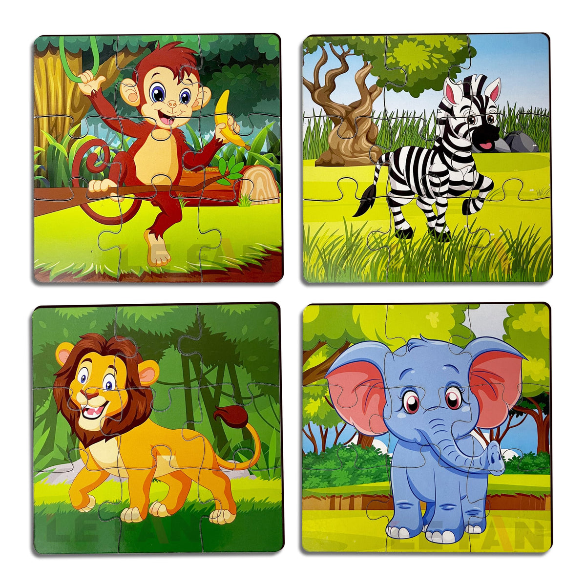 Lefan Wooden Jigsaw Puzzle Games for Children & Kids Wooden Puzzle for 2 3 4 5 6Year Old Girls Boys Animals Jigsaw Puzzle(Pack o