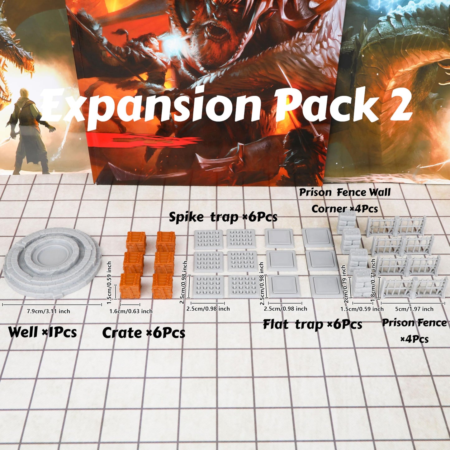 Dungeon Walls 40Pcs 28Mm Miniature Rpg Terrain Modular System Dnd Building Accessories For Tabletop Role Playing Scenes, Gift Of