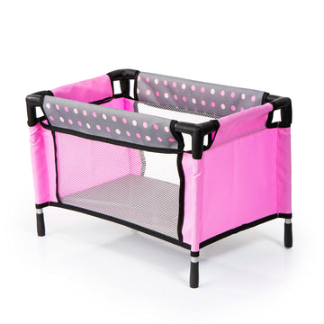 Bayer Doll High Chair/Crib Set, Grey, Pink With Dots