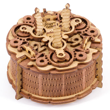 iDventure Birthday Cake Puzzle Box - 3D Gift Box for mature-themeds - Money Holder Puzzle Game - Escape Room Brain Teaser for Men & Women