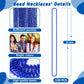 Mardi Gras Beads, 120 PCS Beaded Necklace, 33'' Blue Bead Necklace, Mardi Gras Accessories, Parade Throws Bulk for Christmas Pir