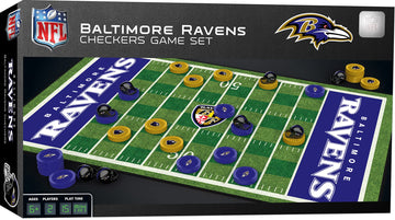 Masterpieces Officially Licensed Nfl Baltimore Ravens Checkers Board Game For Families And Kids Ages 6 And Up