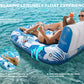 JCLEAL Pool Floats mature-themed 2 Person Inflatable Tanning Pool Lounger Extra Large River Rafts Heavy duty Water Floaties Chair Lounge Recliner with Cupholder Backrest Handles Swimming Toys Party Lake Ocean