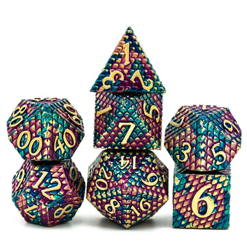 UDIXI DND Metal Dice Set Dragon Scale, D&D Dice Metal for Role Playing Games, Polyhedral Dice Set DND for Dungeons and Dragons (