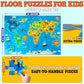 Only Zest Educational Floor Puzzles 3 Pack - World Map Puzzles for Kids Ages 4-8, United States Puzzle & Solar System Set, 48 Ju