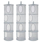 3Pcs Hanging Mesh Space Saver Bags Organizer, Foldable Storage Organizer 4 Compartments Toy Storage Organizer For Kid Room Toys,