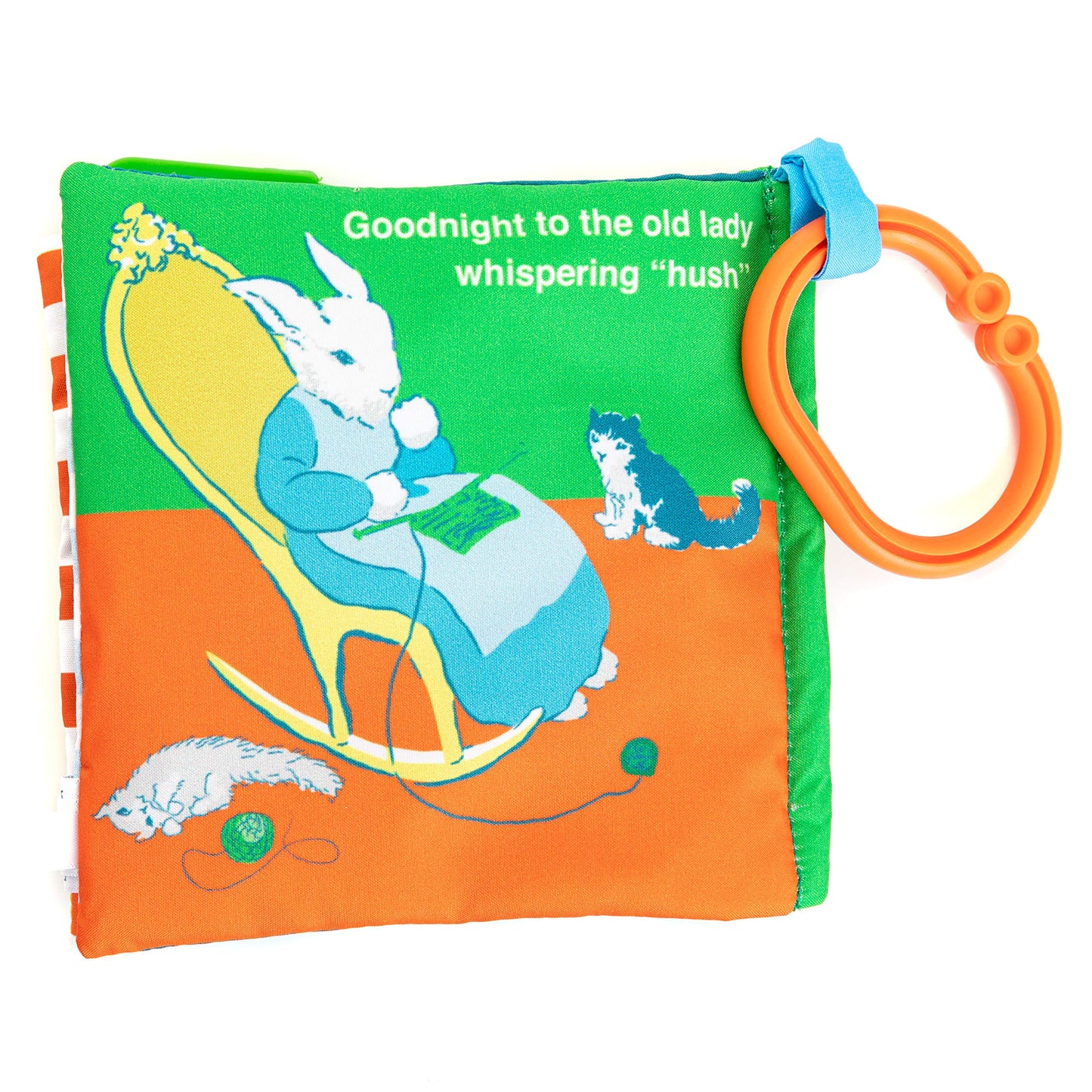 KIDS PREFERRED Goodnight Moon Soft Book, 5" Cotton, Multicolor, On-The-Go Clip, Model 33402