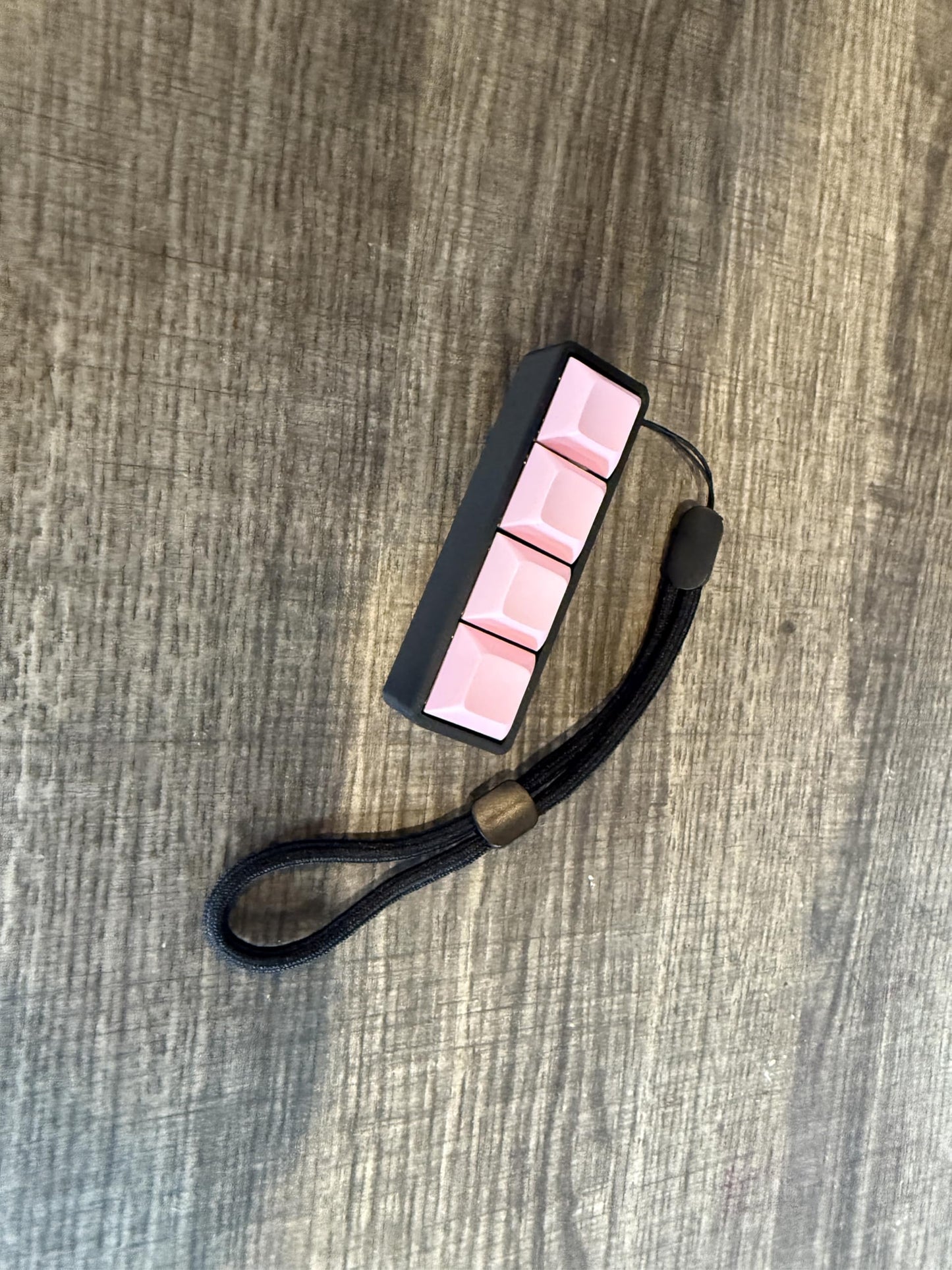 Four-Button Clicky Mechanical Switch Fidget Toy | Stim Toy, Stress Relief, Adhd (Black Base, Light Pink Keycaps)