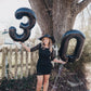 30 Balloon Number, Black Number 30Th Birthday Balloons 40 Inch, 30 Years Old Black Birthday Decorations For Men Women, 30Th Anni