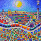 Lucky Puzzles 'Magical Barcelona Nigh'T - 1000 Piece Spanish Art Jigsaw Puzzle: Vibrant Abstract Cityscape - Explore Barcelona'S