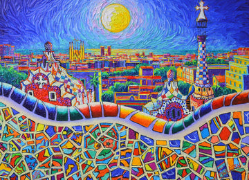 Lucky Puzzles 'Magical Barcelona Nigh'T - 1000 Piece Spanish Art Jigsaw Puzzle: Vibrant Abstract Cityscape - Explore Barcelona'S