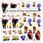 Minions Stickers Party Favors Activity Set Bundle with Stickers, Jumbo Reward Stickers, and Thank You Card Craft