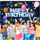 Sumind Astronaut Rocket Birthday Banner - 72.8x43.3in Multicolor Poster for Kids Space Party Decorations
