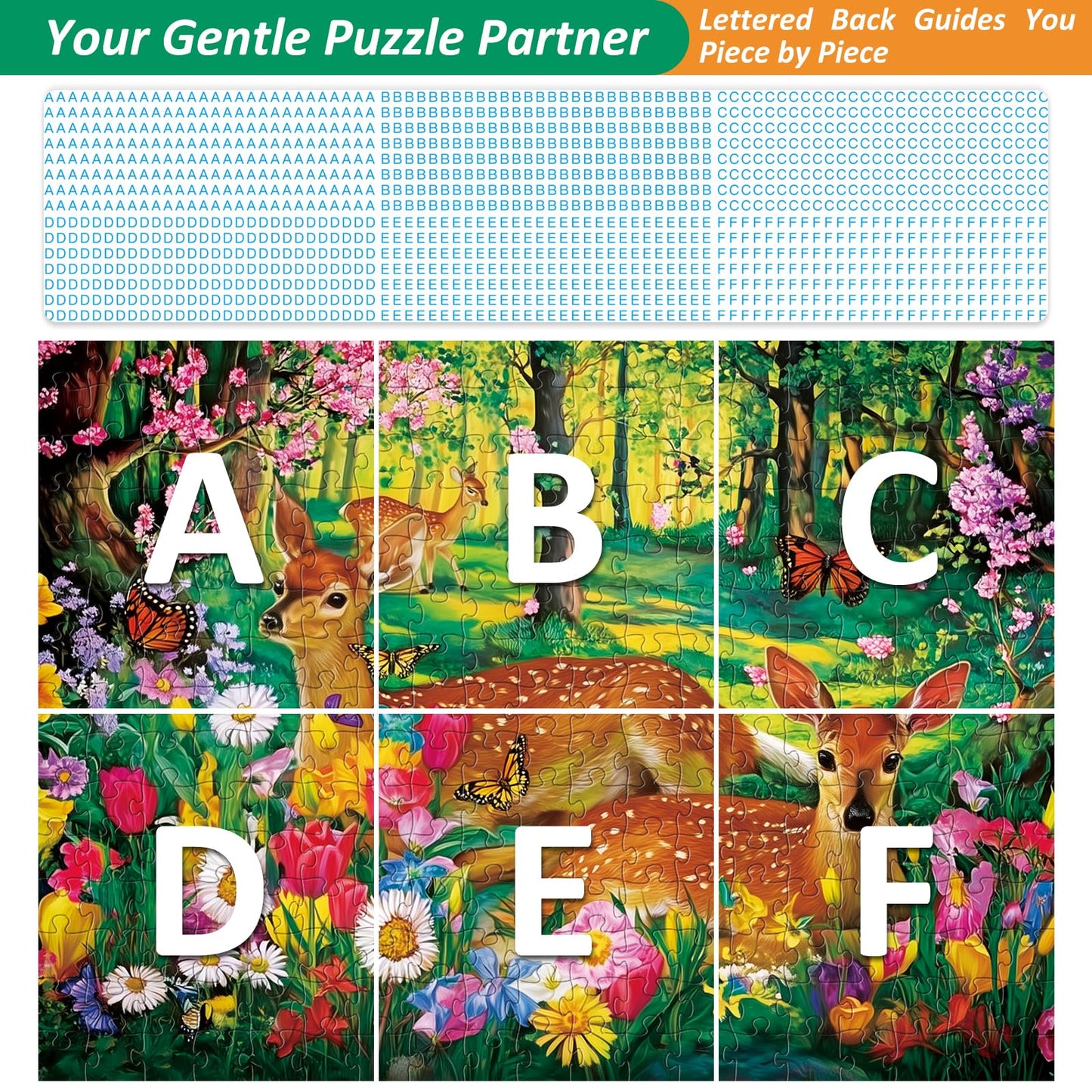 300 Piece Puzzles for mature-themeds Forest Deer Jigsaw Puzzle 300 Pieces Interlock Perfectly Letter on Back No Dust Fun and Challenging Puzzle for Family Time Relaxing Gift for mature-themeds Kids Seniors 20.5 x15in