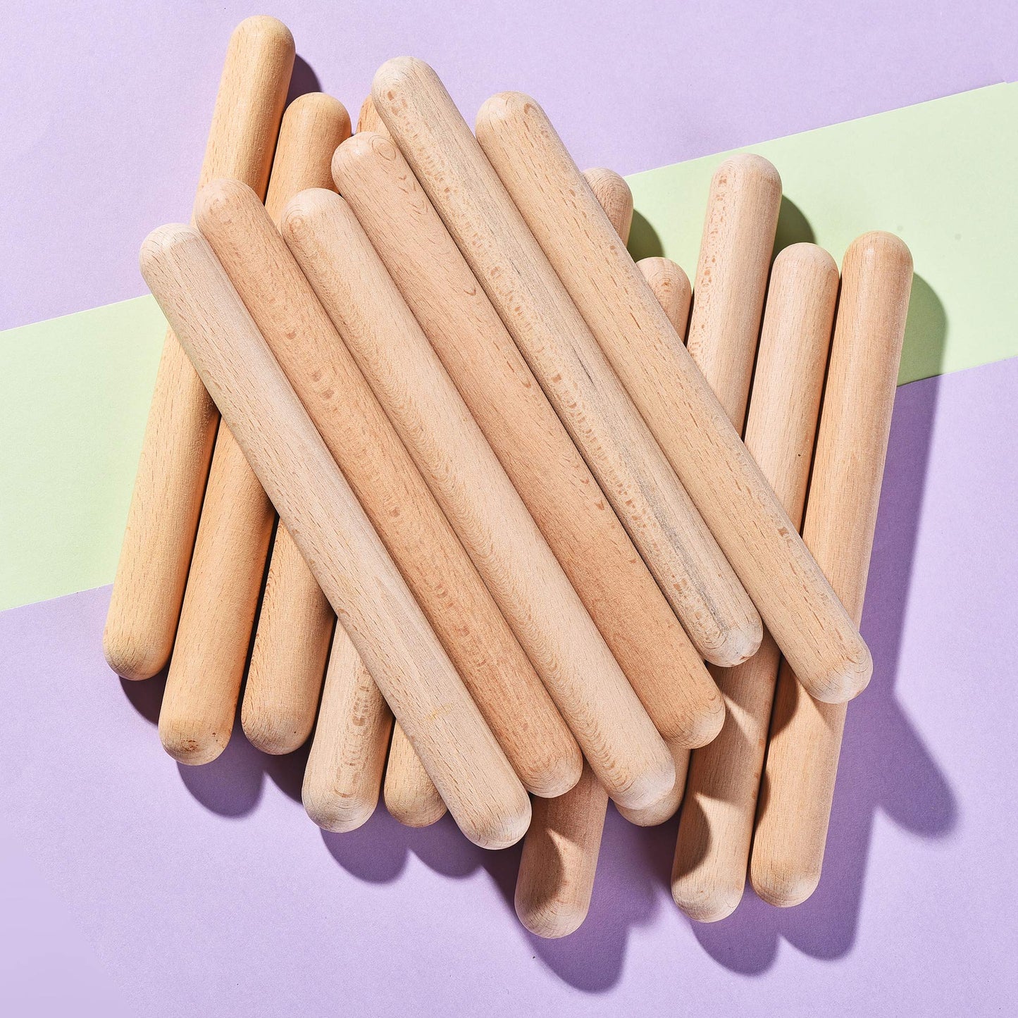 Rhythm Music Lummi Sticks For Kids, 16 Pack Sticks With Carry Bag, 8 Inch