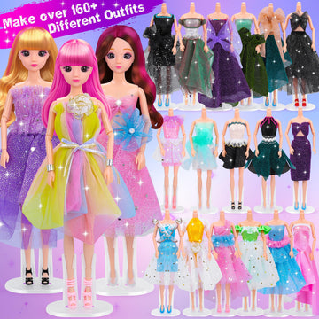 Fashion Designer Kit For Girls, Sewing Kit With 3 Dolls 3 Mannequins, Doll Clothes And Accessories Making Kit, Diy Arts And Crafts Kit For Kids, Toy Gift For 6 7 8 9 10 11 12 Year Old Girls Kids