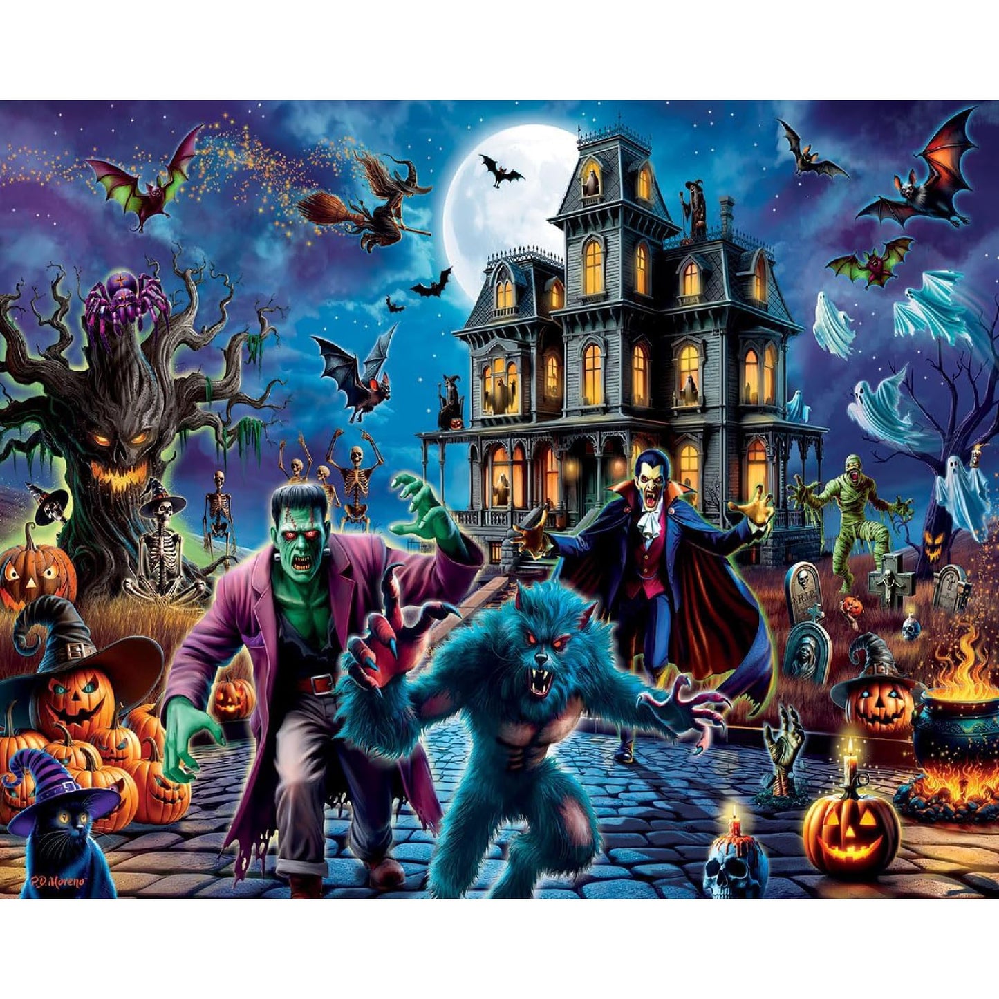 White Mountain Halloween Horror 1000 Piece Monster Jigsaw Puzzles for Adults