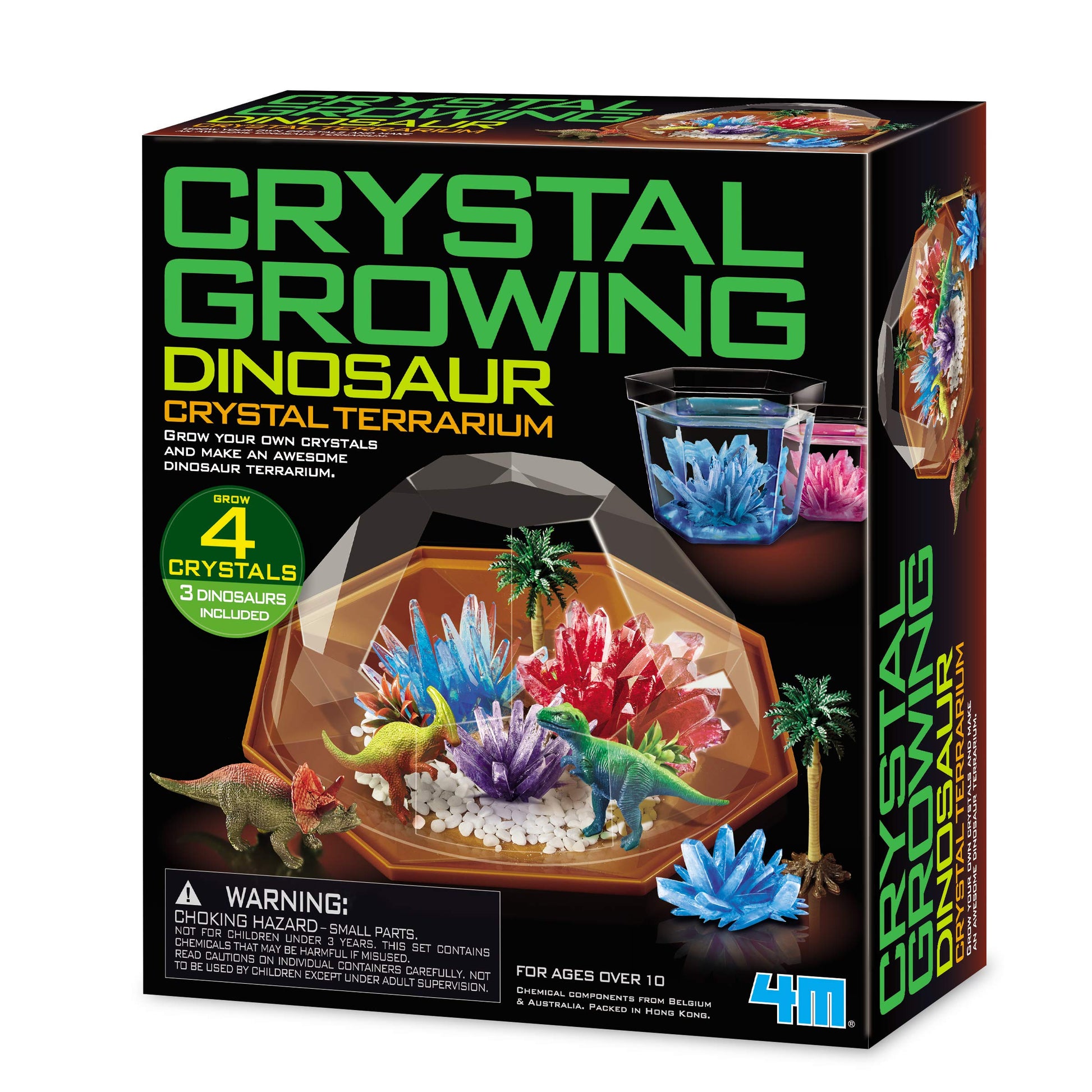 4M Crystal Growing Dinosaur Terrarium Diy Stem Toys Educational Lab Science Experiment Kit For Kids, 3854